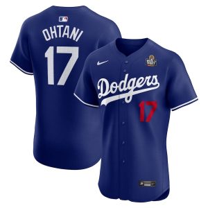 Shohei Ohtani 17 Los Angeles Dodgers 2024 World Series Alternate Elite Player Royal Men Jersey