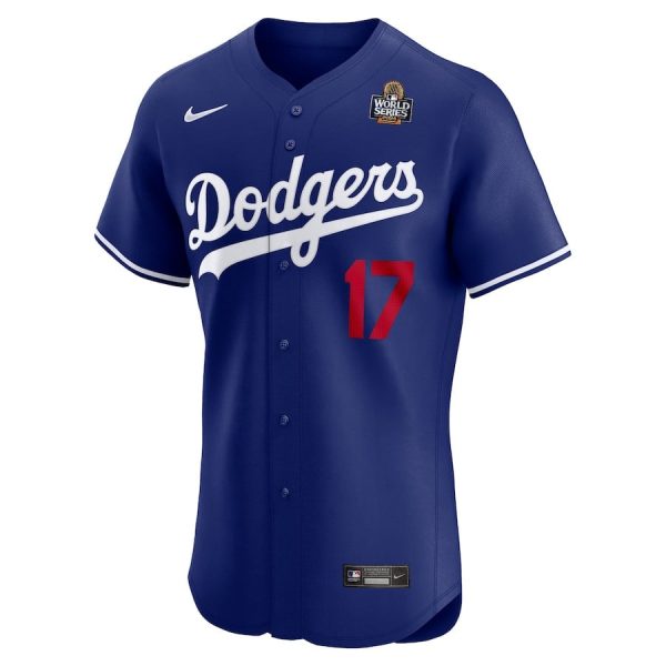 Shohei Ohtani 17 Los Angeles Dodgers 2024 World Series Alternate Elite Player Royal Men Jersey - Image 2