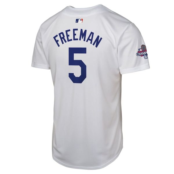 Freddie Freeman 5 Los Angeles Dodgers 2024 World Series Champions Home Game Player White YOUTH Jersey - Image 3