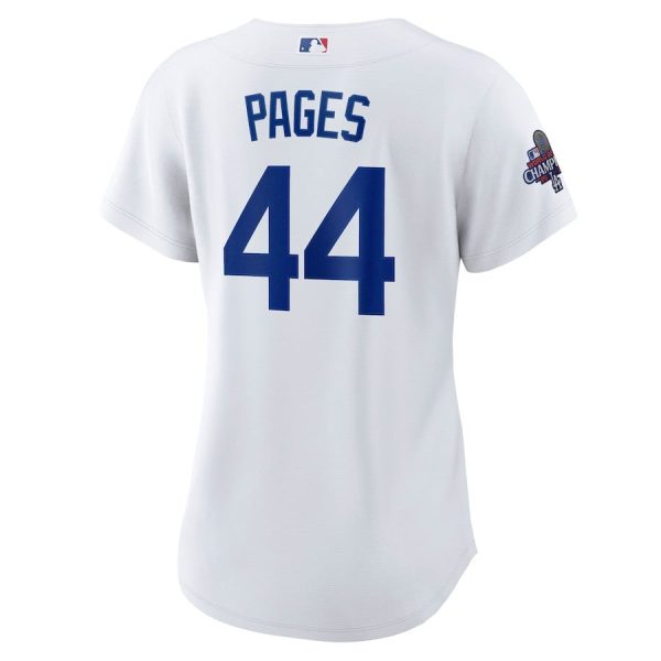 Andy Pages 44 Los Angeles Dodgers Women's 2024 World Series Champions Home Player Jersey Sale - Image 3