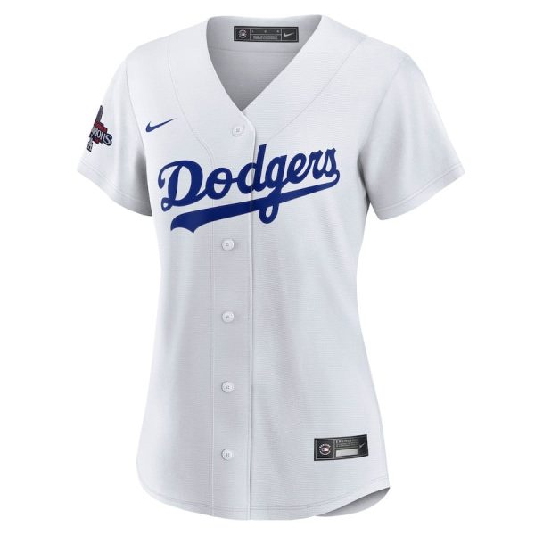 Yoshinobu Yamamoto 18 Los Angeles Dodgers Women's 2024 World Series Champions Home Japanese Characters Player Jersey - Image 2