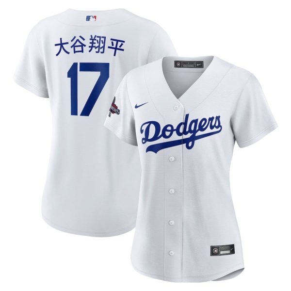 Shohei Ohtani 17 Los Angeles Dodgers Women's 2024 World Series Champions Home Japanese Characters Player Jersey