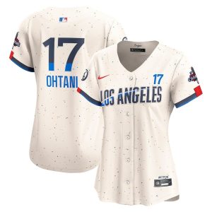 Shohei Ohtani 17 Los Angeles Dodgers Women's 2024 World Series Champions City Connect Cream Limited Player Jersey