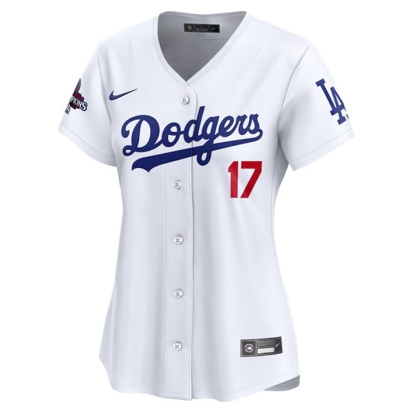 Shohei Ohtani 17 Los Angeles Dodgers Women's 2024 World Series Champions Home White Limited Jersey - Image 2