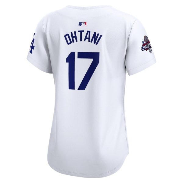 Shohei Ohtani 17 Los Angeles Dodgers Women's 2024 World Series Champions Home White Limited Jersey - Image 3