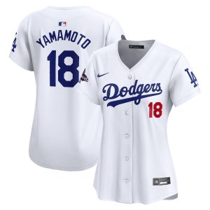 Yoshinobu Yamamoto 18 Los Angeles Dodgers Women's 2024 World Series Champions Home White Limited Jersey