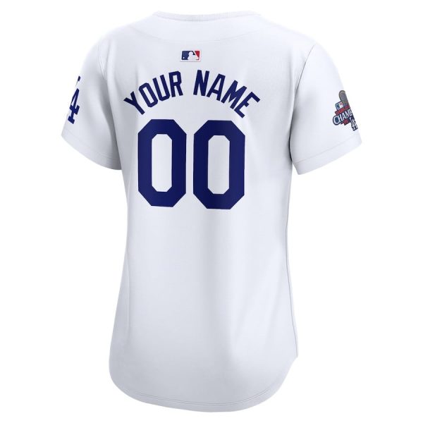 Los Angeles Dodgers Women's 2024 World Series Champions Home White Custom Limited Jersey - Image 3