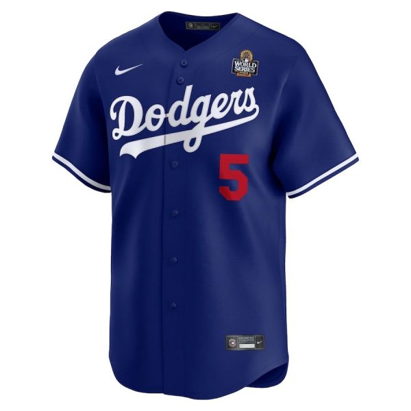 Freddie Freeman 5 Los Angeles Dodgers 2024 World Series Home Limited Player Royal Men Jersey - Image 2