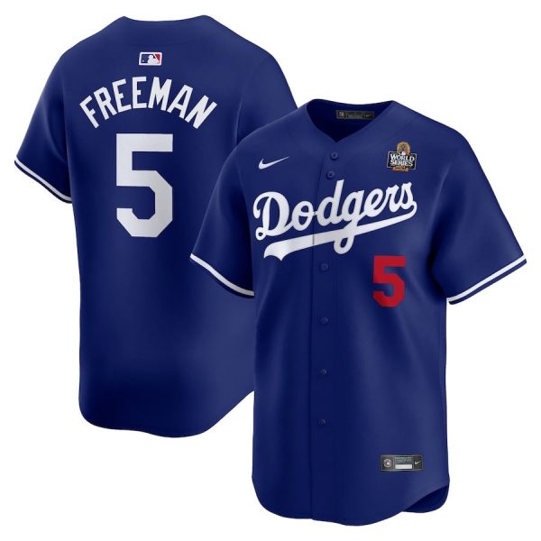 Freddie Freeman 5 Los Angeles Dodgers 2024 World Series Home Limited Player Royal Men Jersey