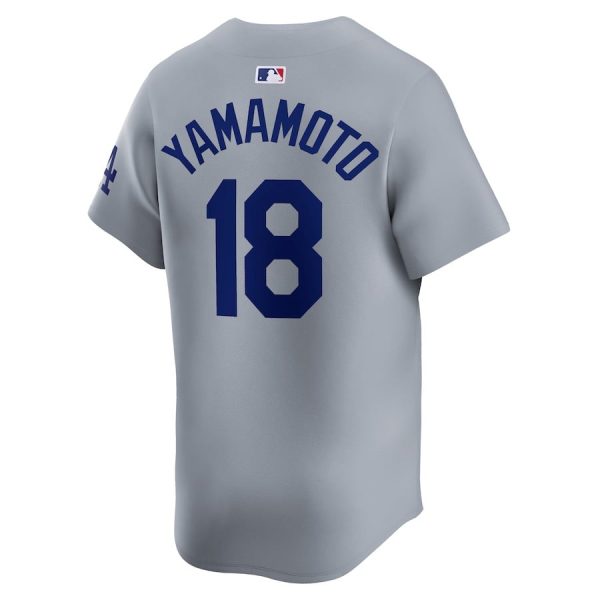 Yoshinobu Yamamoto 18 Los Angeles Dodgers 2024 World Series Alternate Limited Player Gray Men Jersey - Image 3