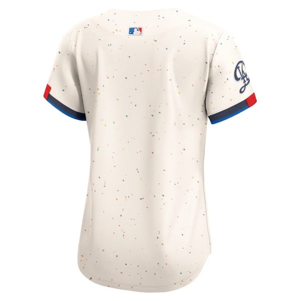 Los Angeles Dodgers Women's 2024 World Series Champions City Connect Cream Limited Player Jersey - Image 3