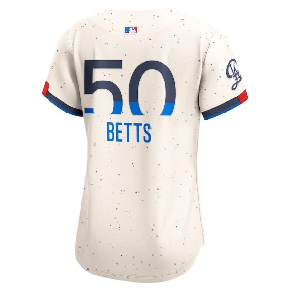 Mookie Betts 50 Los Angeles Dodgers Women's 2024 World Series Champions City Connect Limited Player Jersey - Image 3