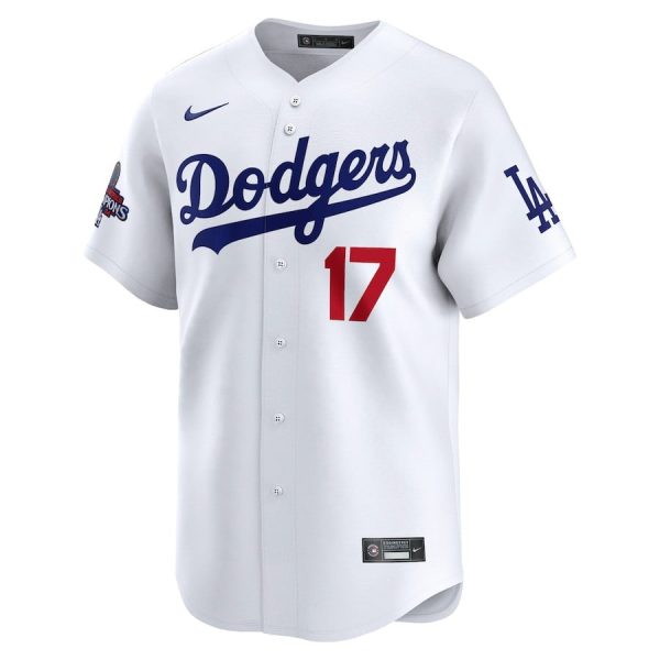 Shohei Ohtani 17 Los Angeles Dodgers 2024 World Series Champions Japanese Characters Limited Player White Men Jersey - Image 2