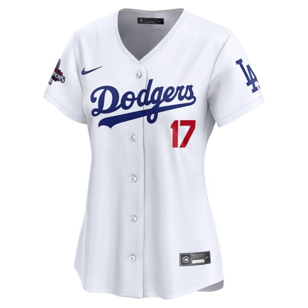 Shohei Ohtani 17 Los Angeles Dodgers Women's 2024 World Series Champions Japanese Characters White Limited Player Jersey - Image 2