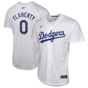 Jack Flaherty 0 Los Angeles Dodgers Home Player Game White YOUTH Jersey