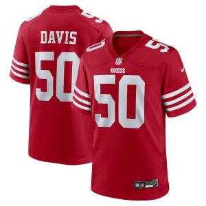 Khalil Davis 50 San Francisco 49ers Game Men Jersey - Scarlet