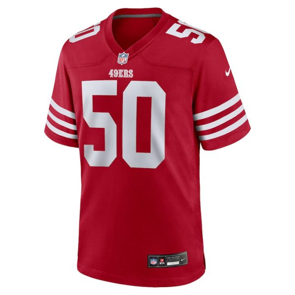 Khalil Davis 50 San Francisco 49ers Game Men Jersey - Scarlet - Image 2