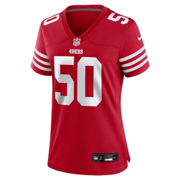 Khalil Davis 50 San Francisco 49ers Women's Game Jersey - Scarlet - Image 2