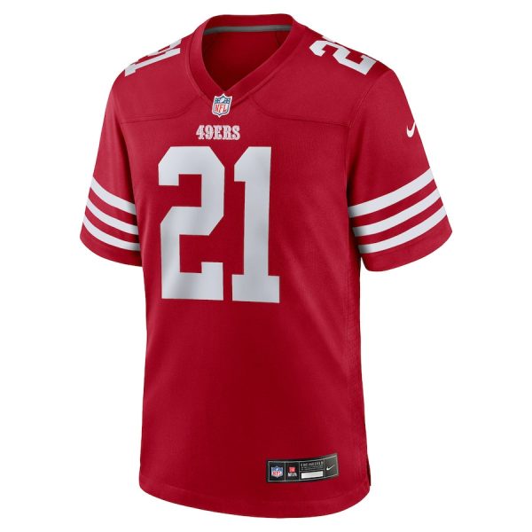 Deion Sanders 21 San Francisco 49ers Team Retired Player Game Men Jersey - Scarlet - Image 2