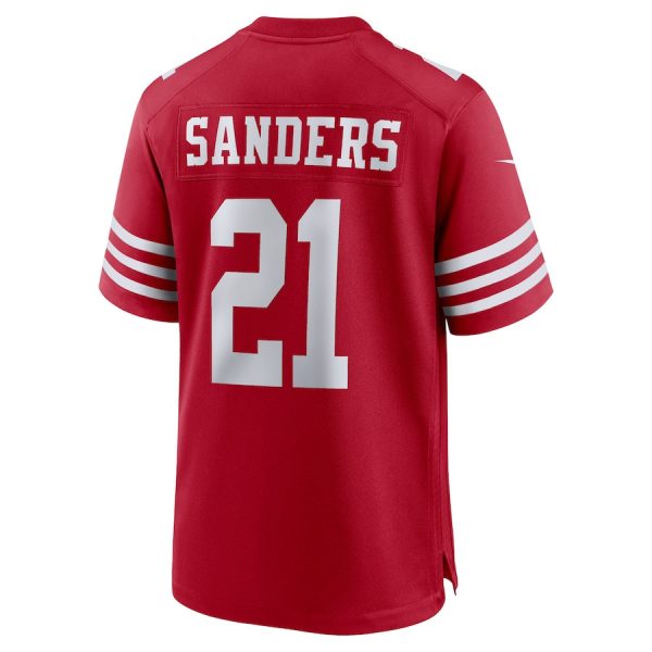 Deion Sanders 21 San Francisco 49ers Team Retired Player Game Men Jersey - Scarlet - Image 3