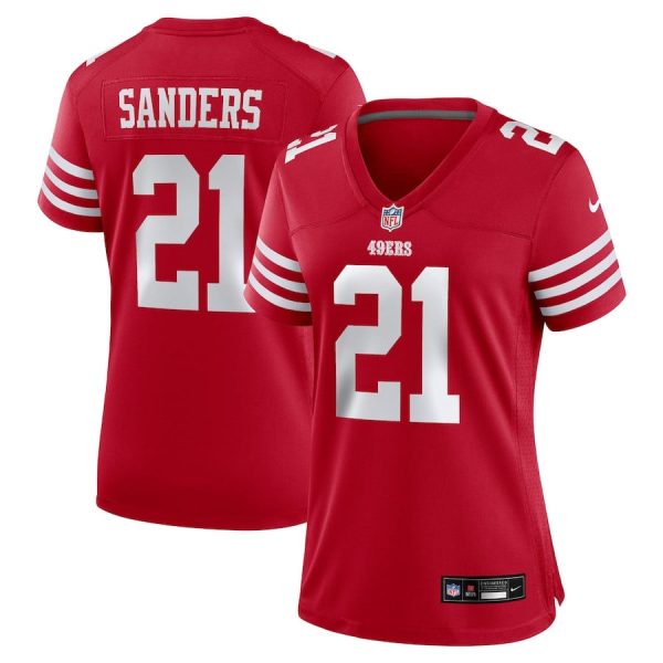 Deion Sanders 21 San Francisco 49ers Women's Retired Player Game Jersey - Scarlet