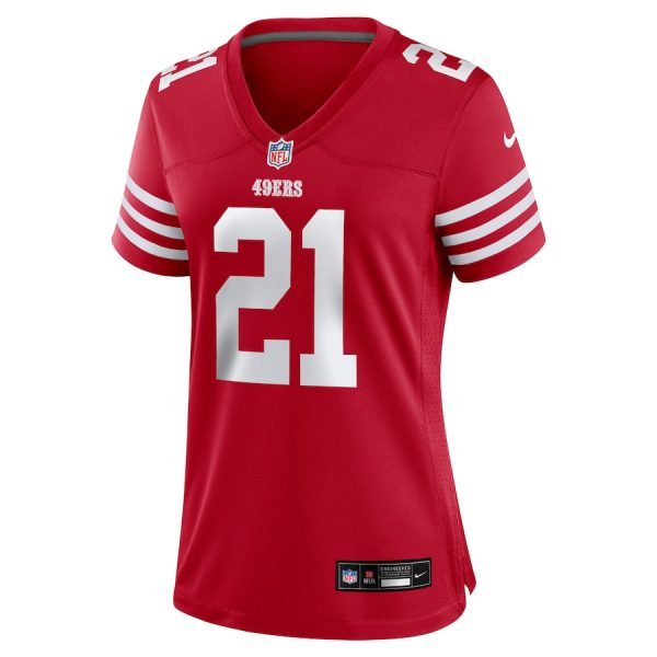 Deion Sanders 21 San Francisco 49ers Women's Retired Player Game Jersey - Scarlet - Image 2