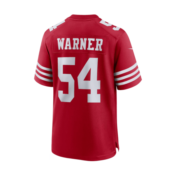 Fred Warner 54 San Francisco 49ers 2025 Pro Bowl Patch Game Men Jersey - Scarlet - Image 3