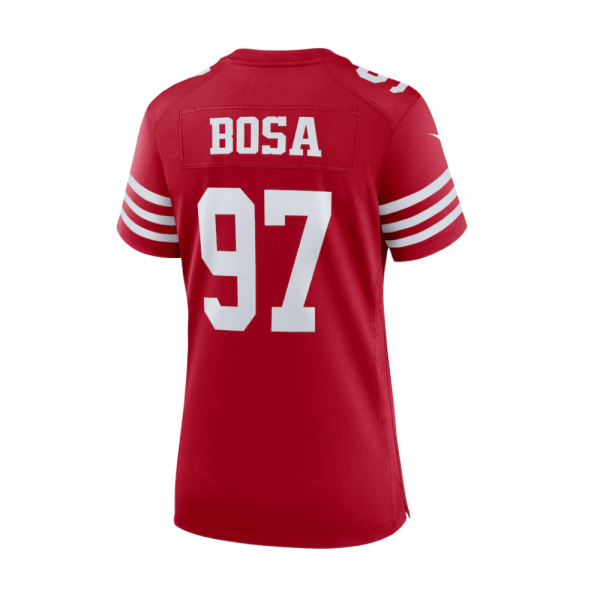 Nick Bosa 97 San Francisco 49ers 2025 Pro Bowl Patch Women Game Jersey - Scarlet - Image 2