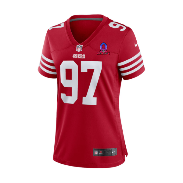 Nick Bosa 97 San Francisco 49ers 2025 Pro Bowl Patch Women Game Jersey - Scarlet - Image 3