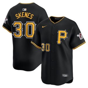 MLB Men Jersey Paul Skenes 30 Pittsburgh Pirates Alternate Limited Black