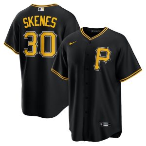 Black Men Jersey Paul Skenes 30 Pittsburgh Pirates Alternate