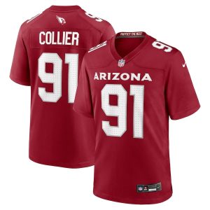 L.J. Collier 91 Arizona Cardinals Team Game Men Jersey For Sale- Cardinal