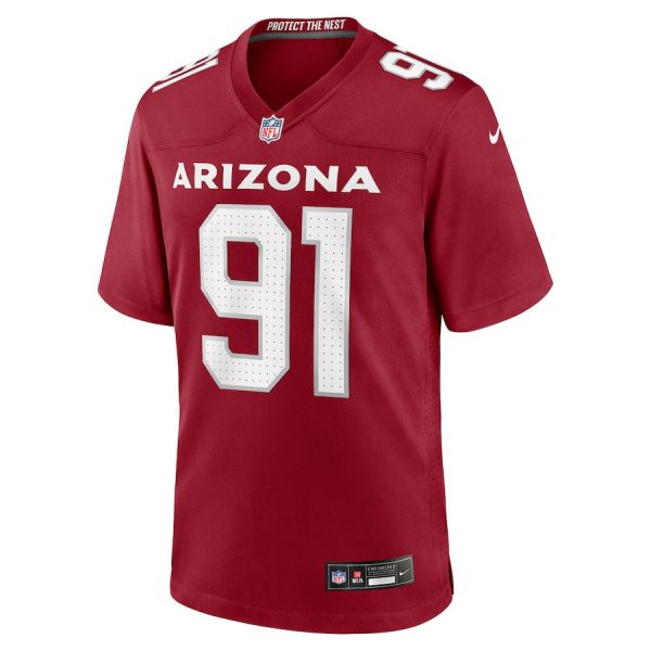 L.J. Collier 91 Arizona Cardinals Team Game Men Jersey For Sale- Cardinal - Image 2