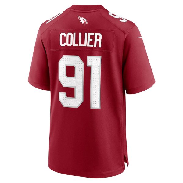 L.J. Collier 91 Arizona Cardinals Team Game Men Jersey For Sale- Cardinal - Image 3