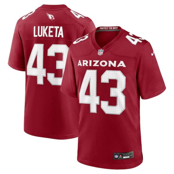 Jesse Luketa 43 Arizona Cardinals Team Game Men Jersey Cheap- Cardinal