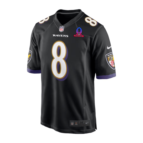 Lamar Jackson 8 Baltimore Ravens Jersey 2025 Pro Bowl Patch Alternate Game Black For Men - Image 2