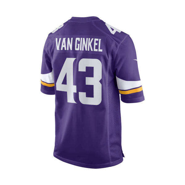 Andrew Van Ginkel 43 Baltimore Ravens 2025 Pro Bowl Patch Game Men Jersey - Purple - Image 3