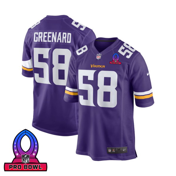 Jonathan Greenard 58 Baltimore Ravens 2025 Pro Bowl Patch Game Men Jersey - Purple