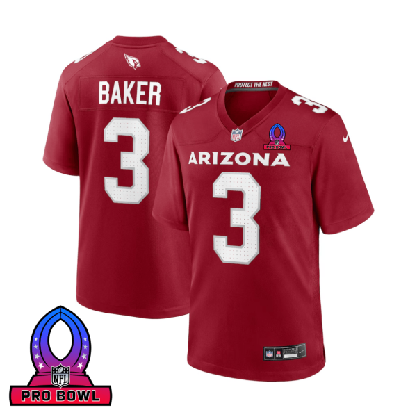 Budda Baker 3 Arizona Cardinals 2025 Pro Bowl Patch Game Men Jersey Cheap- Cardinal